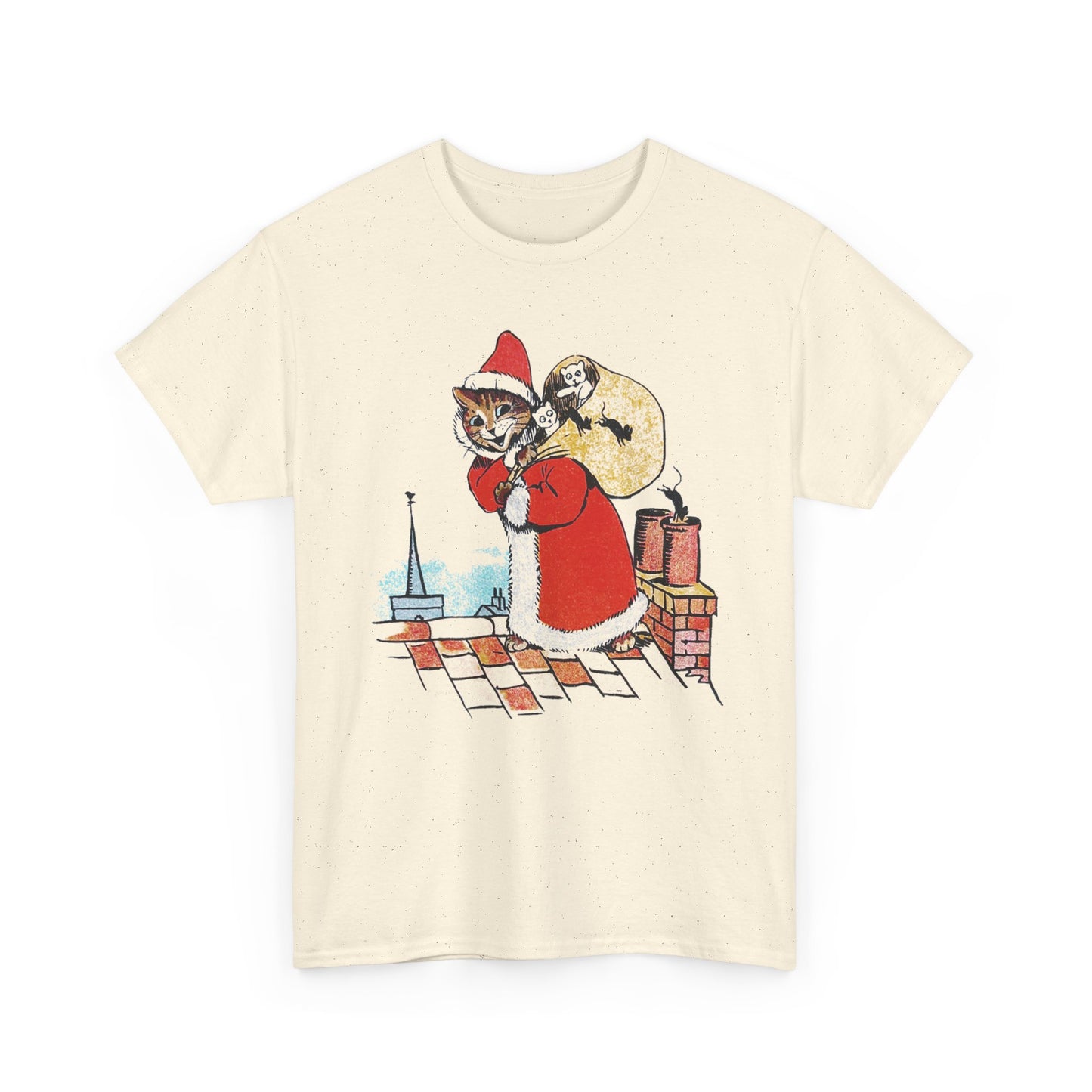 louis wain santa claus cat tshirt