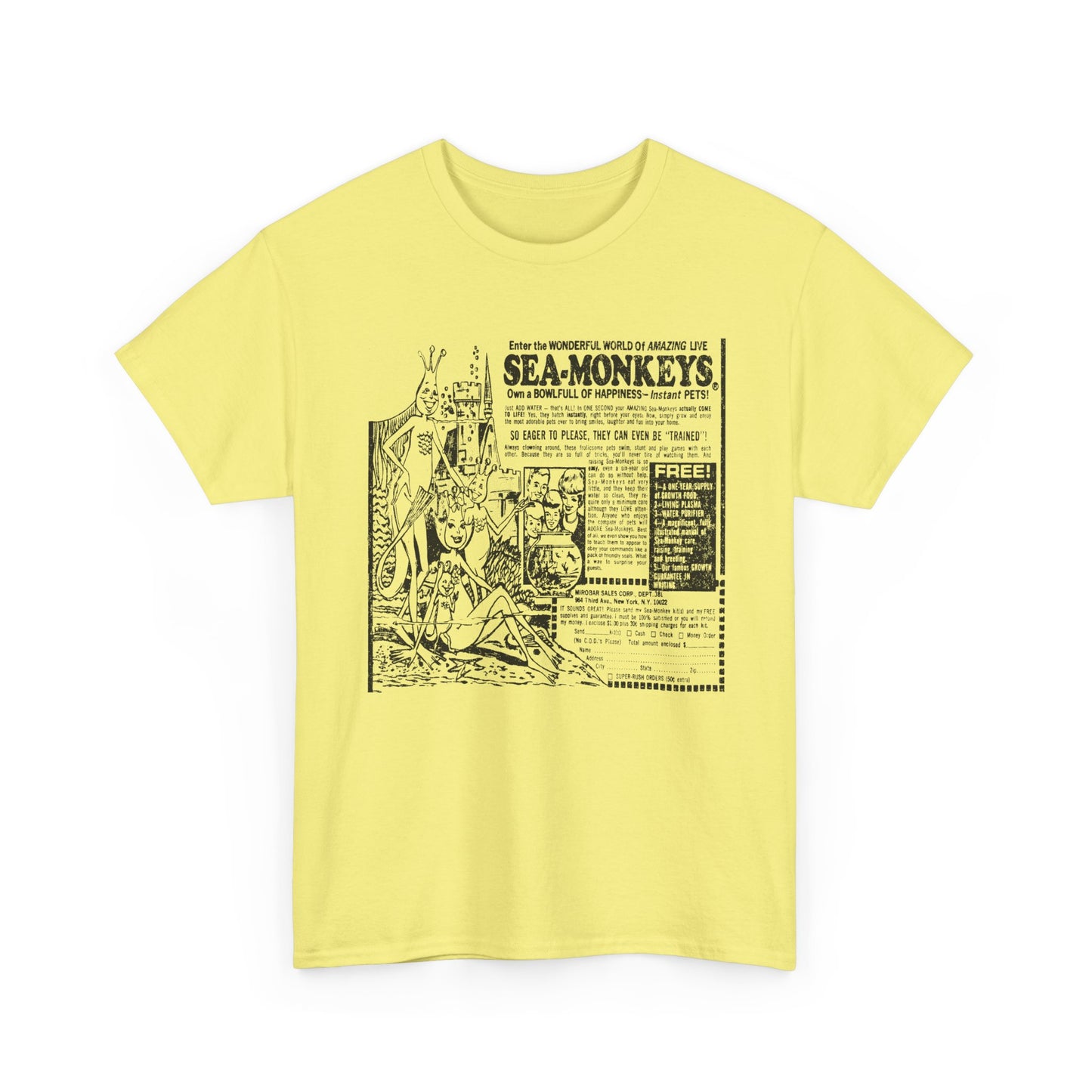 1973 sea monkeys insta pet advert black and white reproduction tshirt