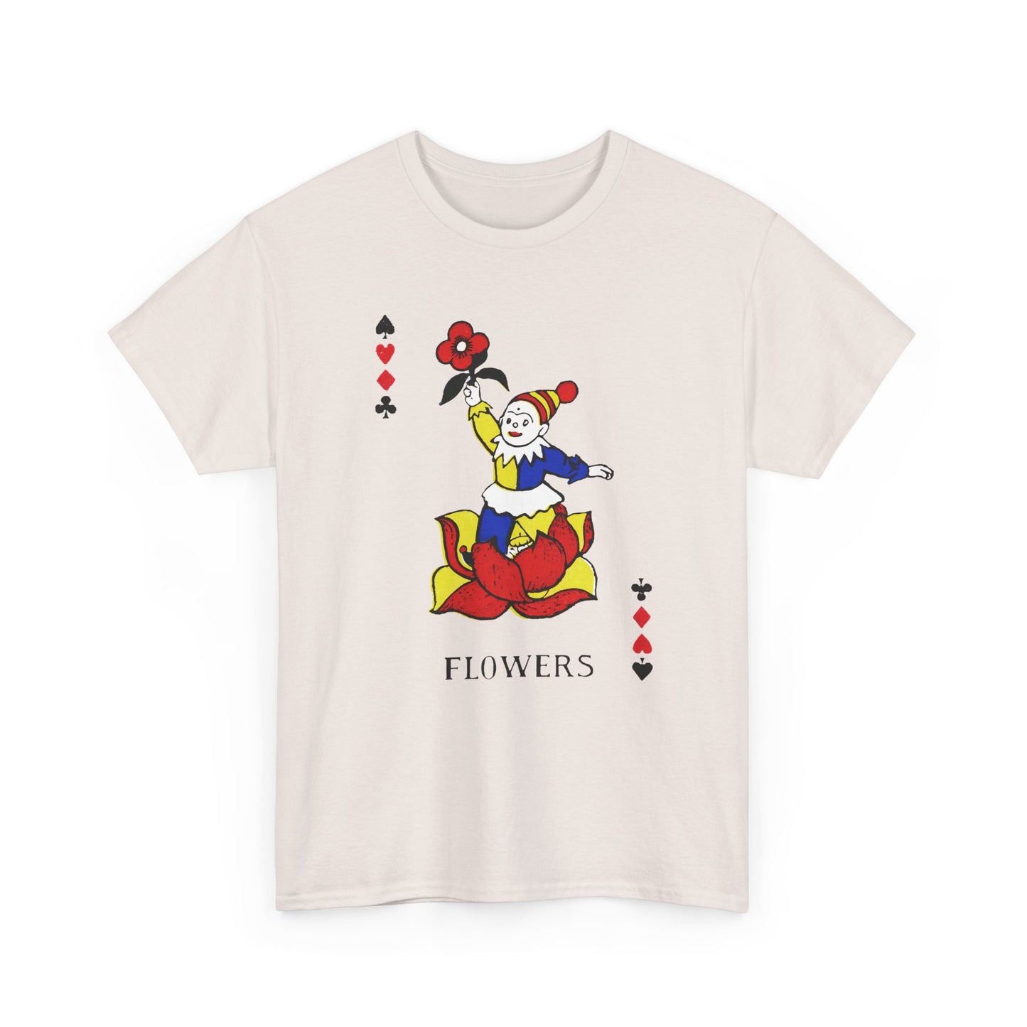 vintage children playing cards flowers reproduction tshirt