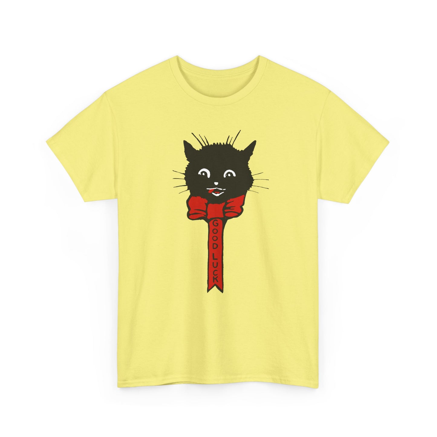 1922 calendar card graphic by unknown artist good luck cat tshirt
