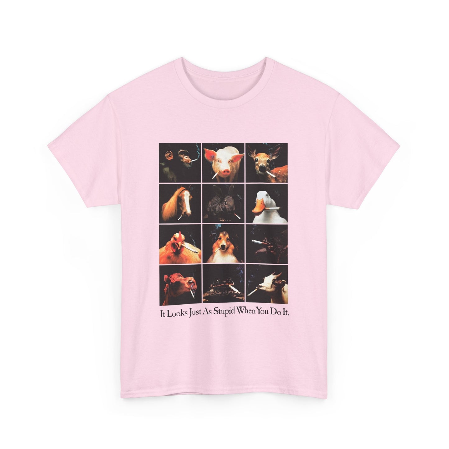 1990s anti smoking campaign poster it looks just as stupid when you do it reproduction tshirt
