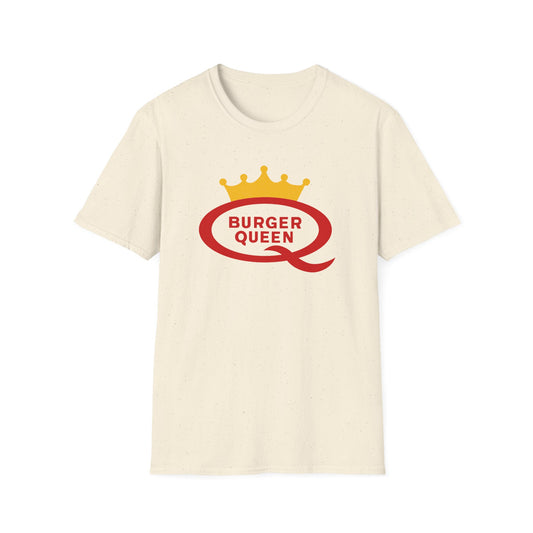 vintage defunct burger queen fast food logo tshirt