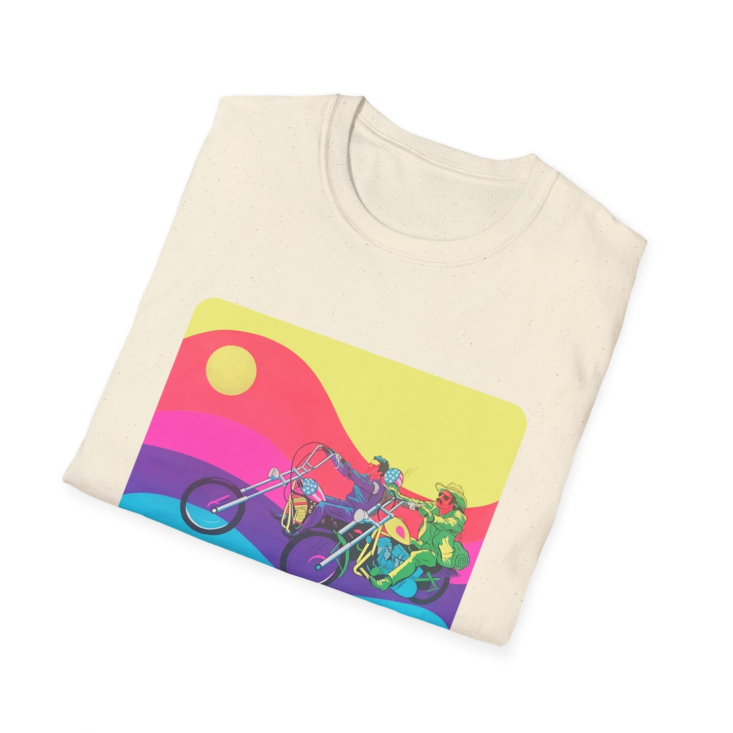 1960s blacklight poster image of captain america & billy on a tshirt