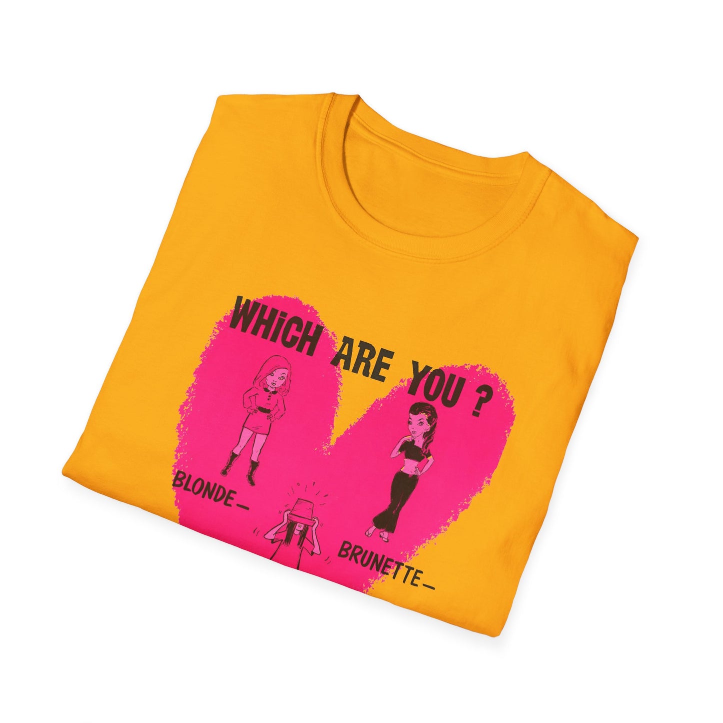 1960s/70s anti drug poster tshirt which are you? blonde, brunette, or pothead? by smartset smarteen s.o.s tshirt