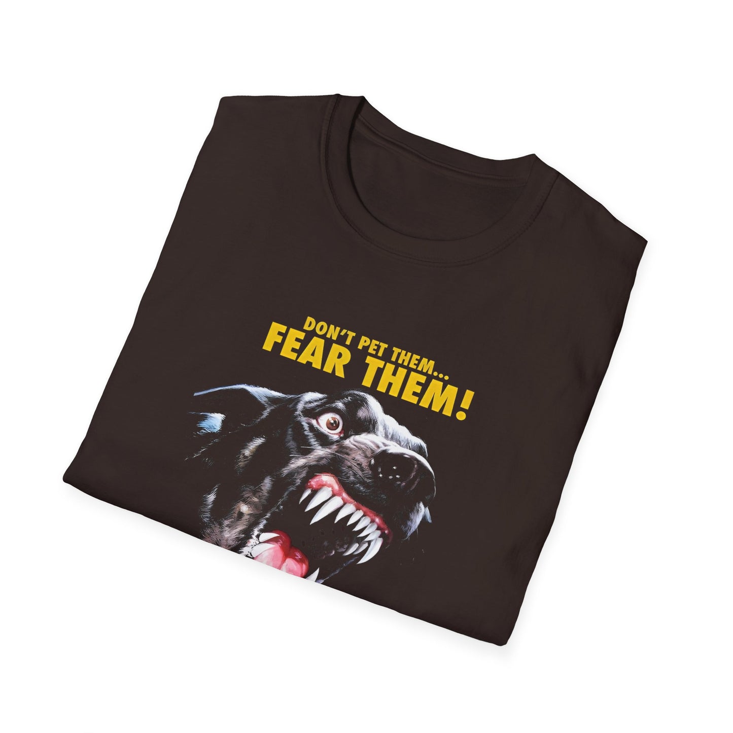 1977 movie dogs don't pet them, fear them tshirt