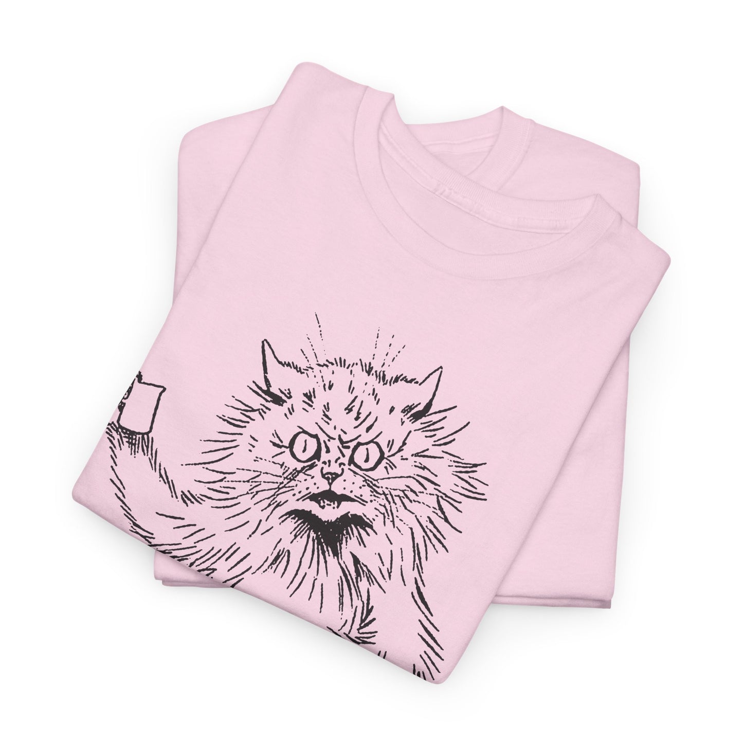 louis wain angry cat with cup reproduction tshirt