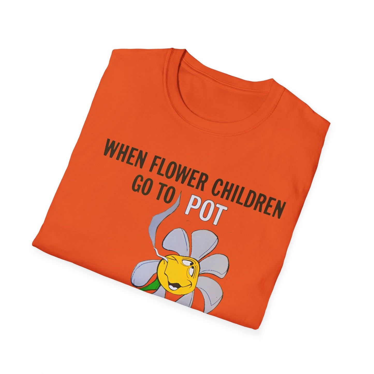 1960s/70s anti-drug poster tshirt "when flower children go to pot, they become blooming idiots?" by smartset smarteen s.o.s tshirt