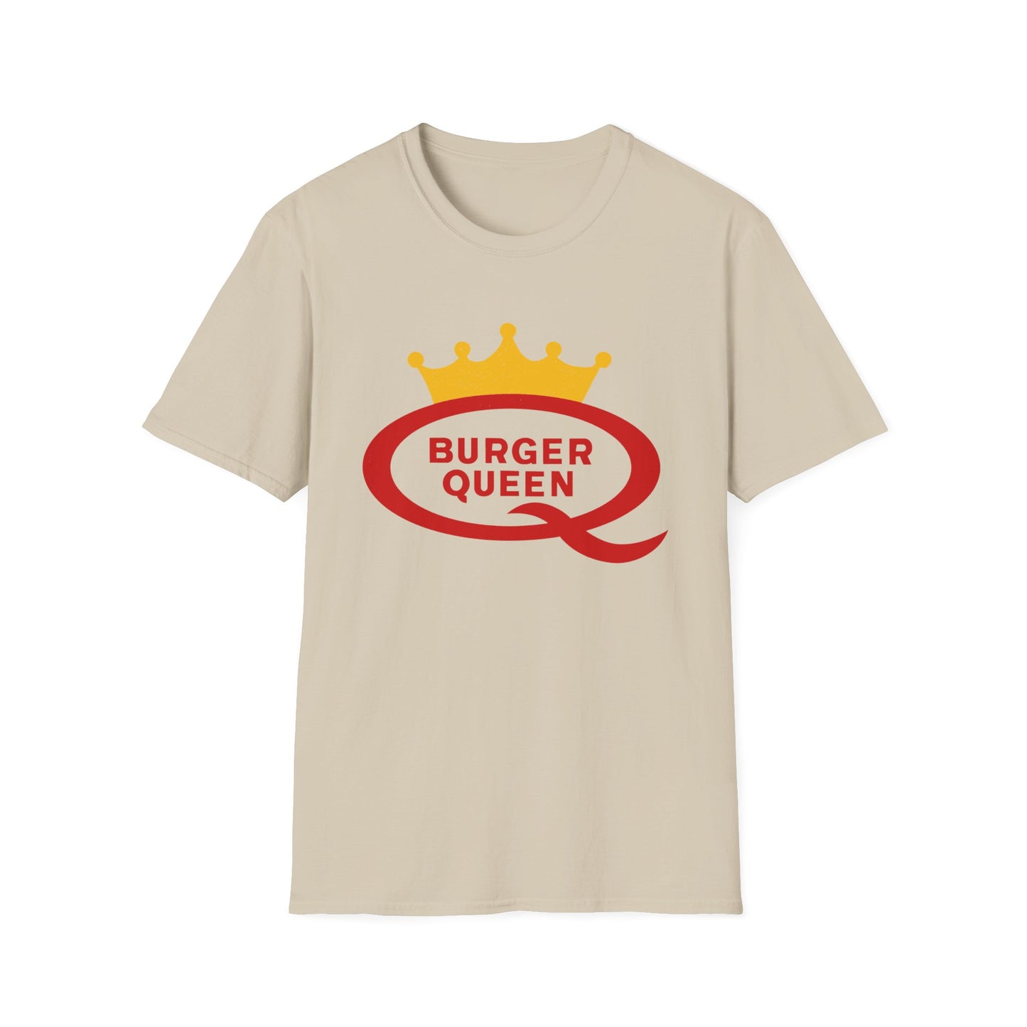 vintage defunct burger queen fast food logo tshirt