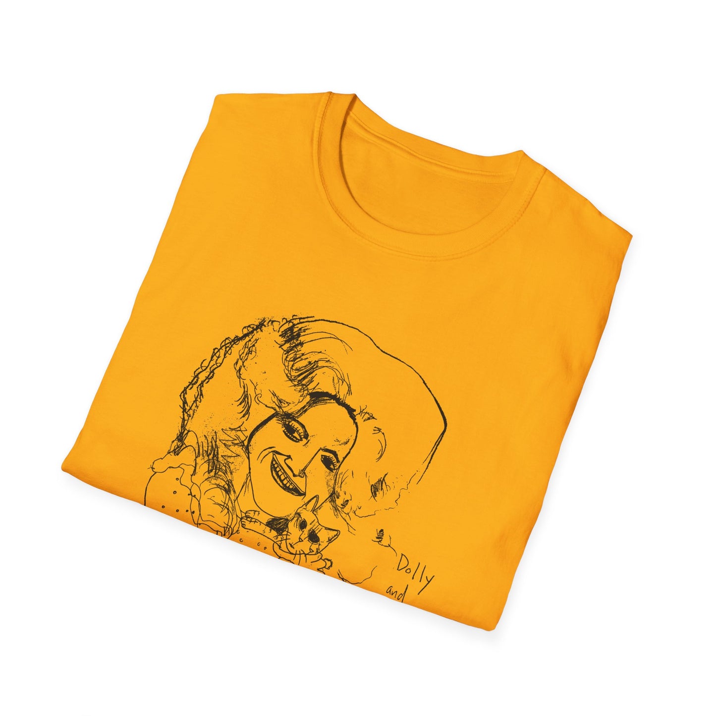 dolly and cat drawing tshirt