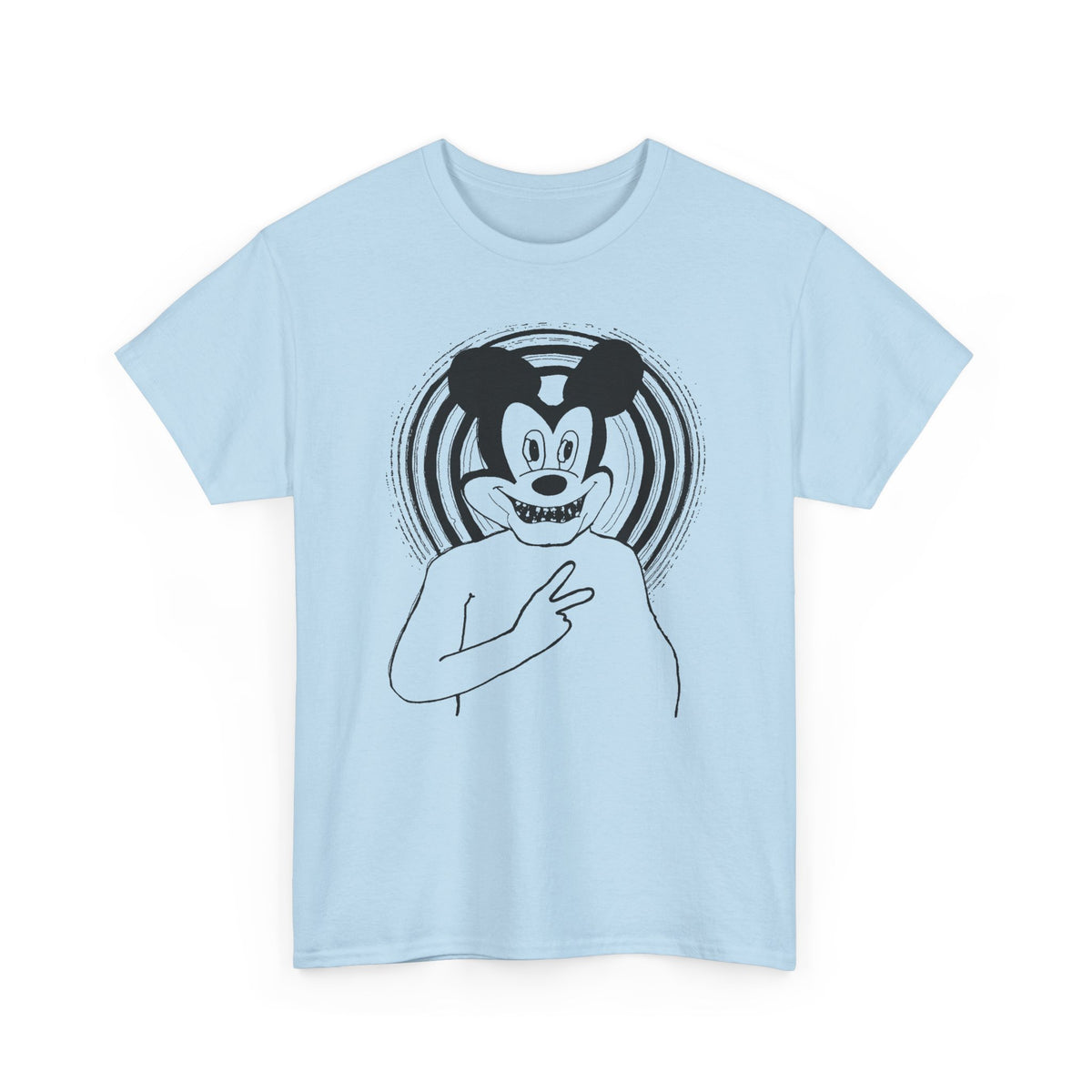 1960s british underground magazine peace sign mickey fan art edit with halo tshirt