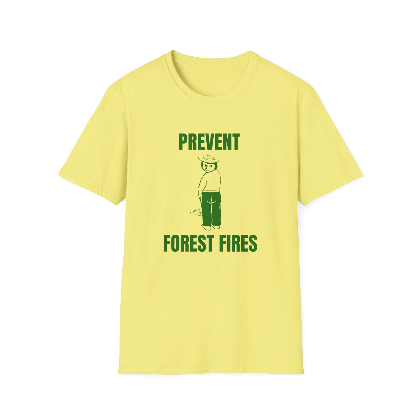 smokey the bear parody 1970s vintage design re print green tshirt