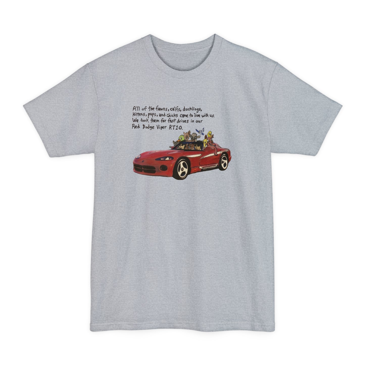 oversized kkidss dodge viper original drawing unisex tall beefy tshirt