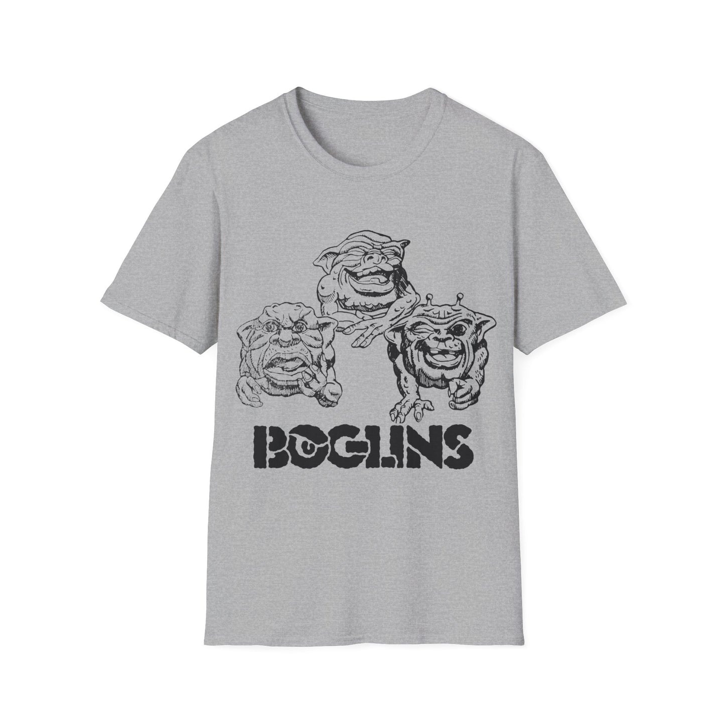 1980s boglins fan design featuring boint, doink, and squit tshirt