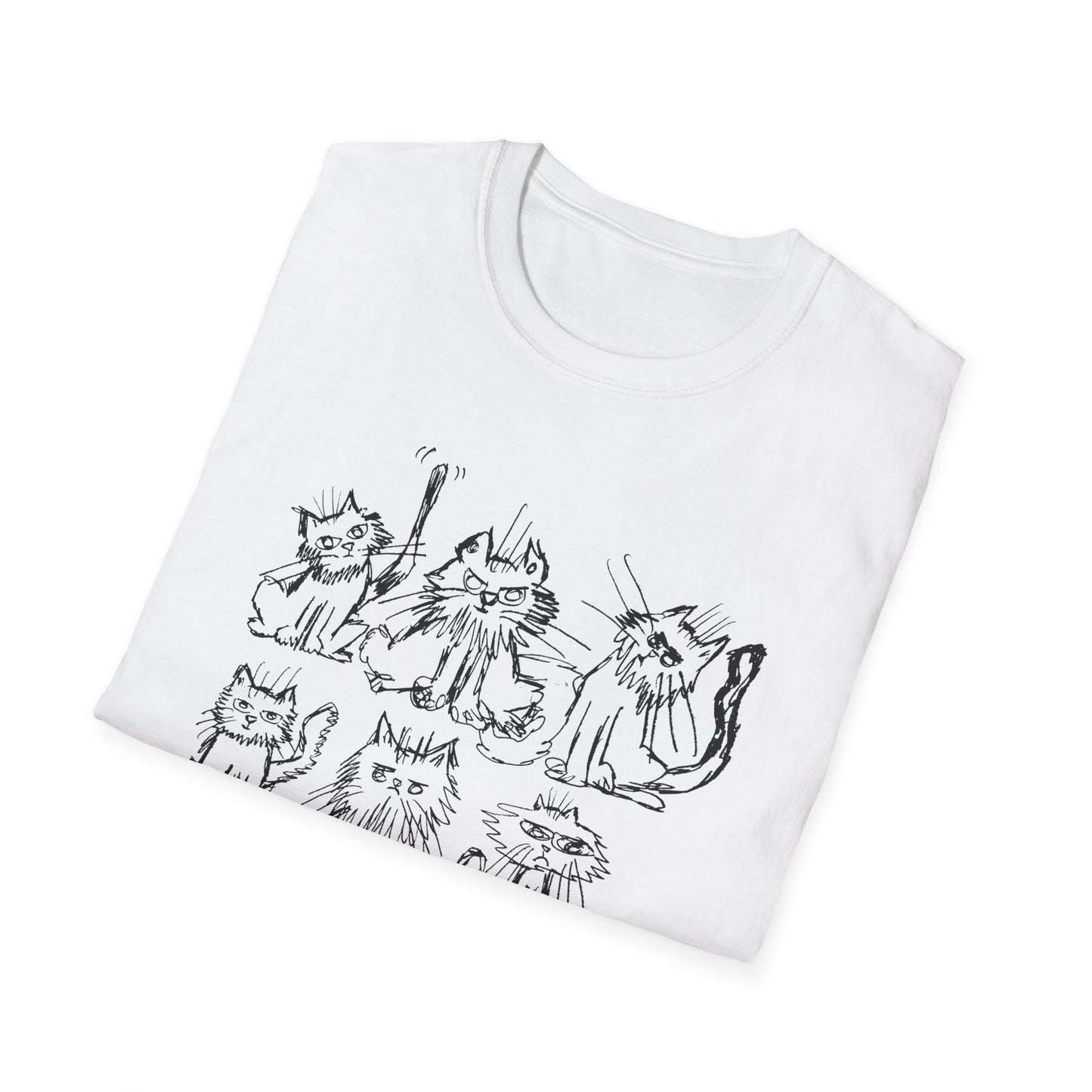 original drawing six cats tshirt