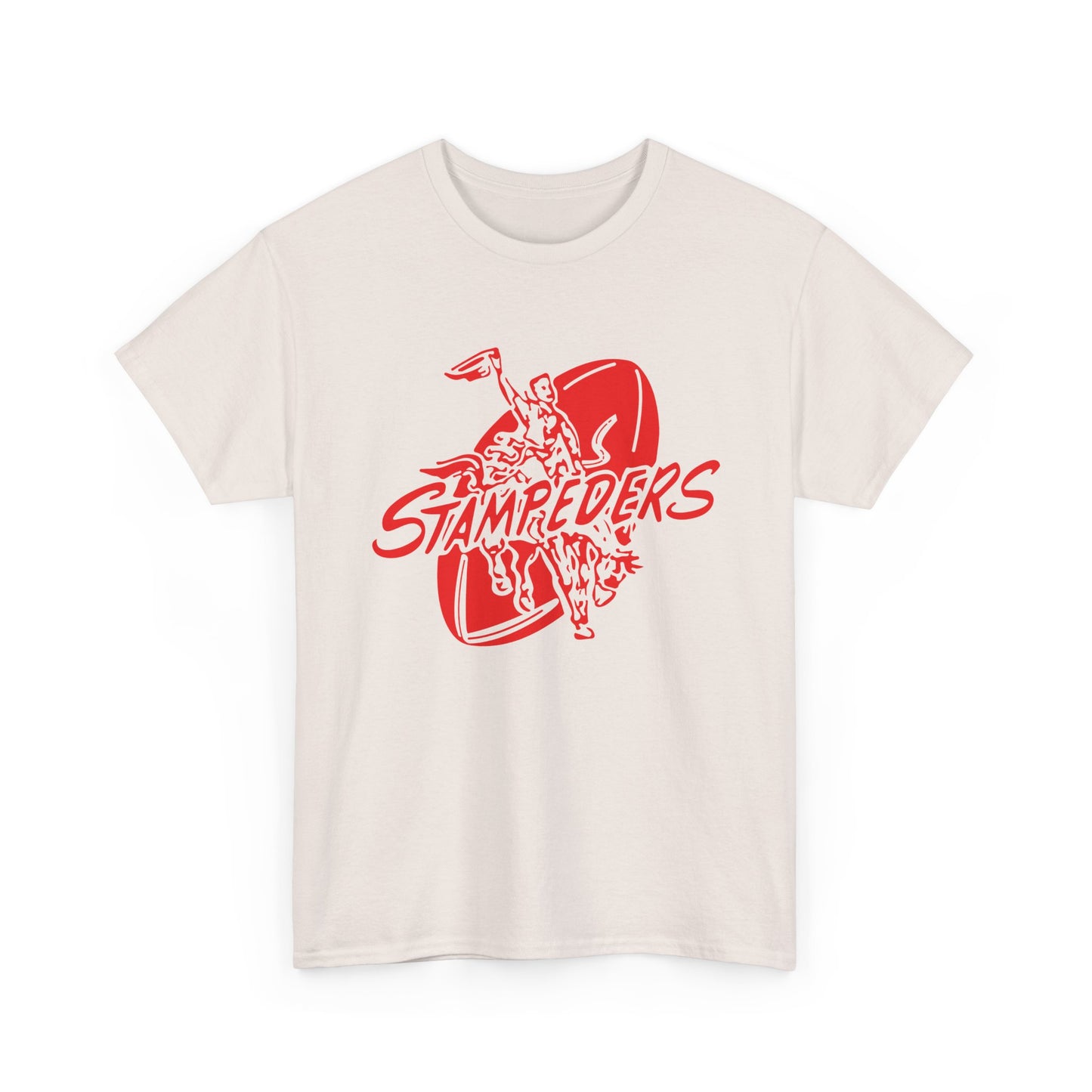 cfl calgary stampeders 1945 to 1971 vintage logo repdroduction tshirt