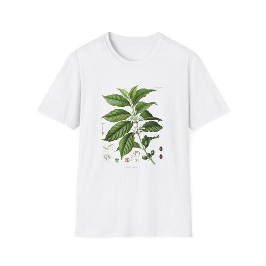 1887 botanical print from kohler's plants by hermann adolph kohler featuring coffea arabica tshirt