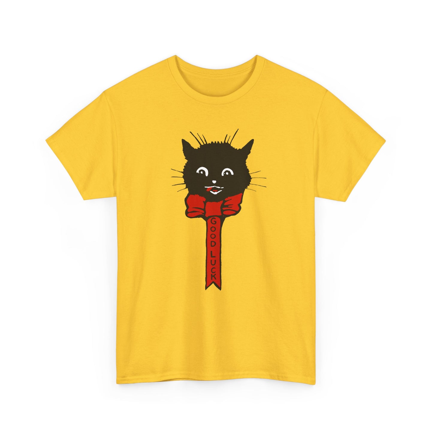 1922 calendar card graphic by unknown artist good luck cat tshirt