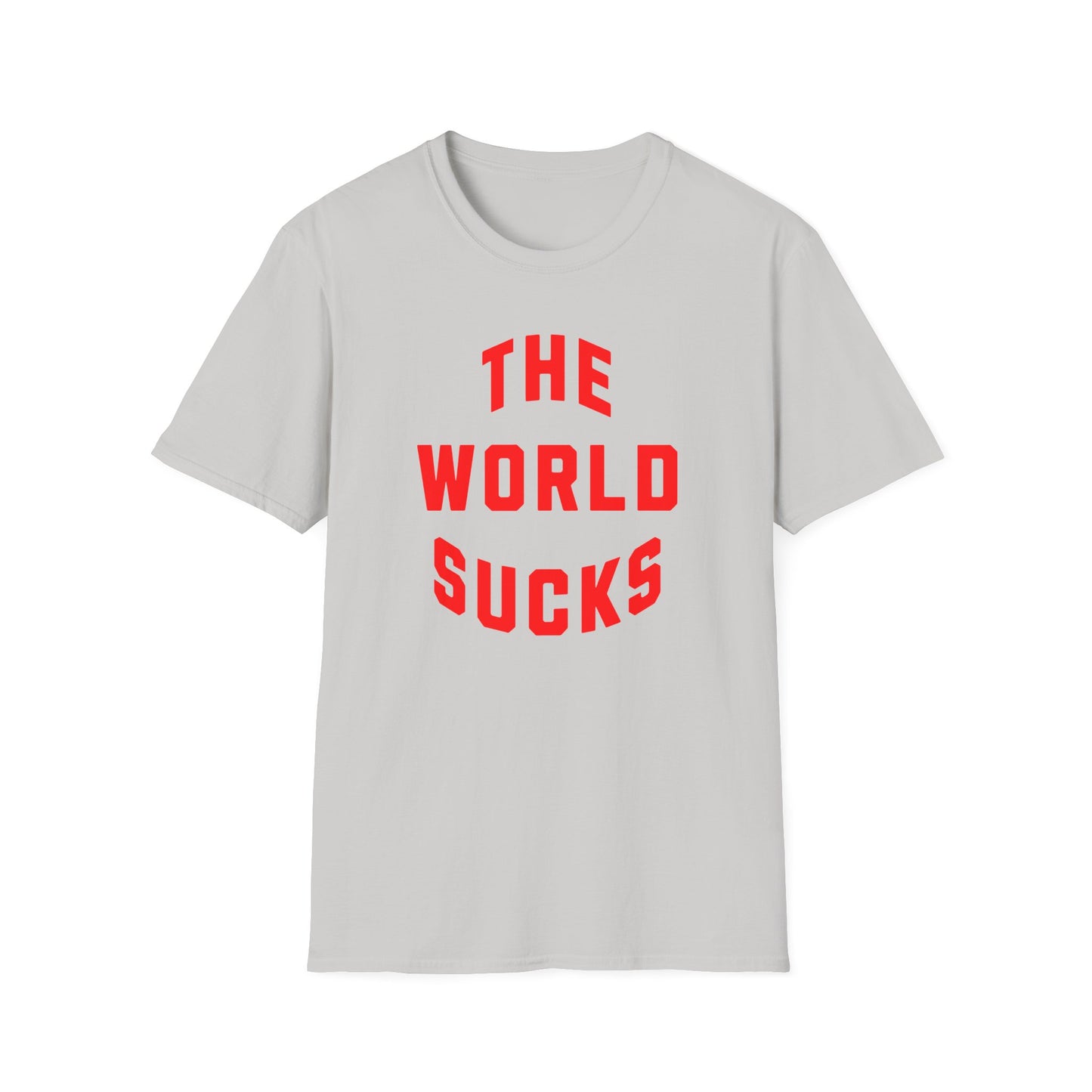 the world sucks in red tshirt