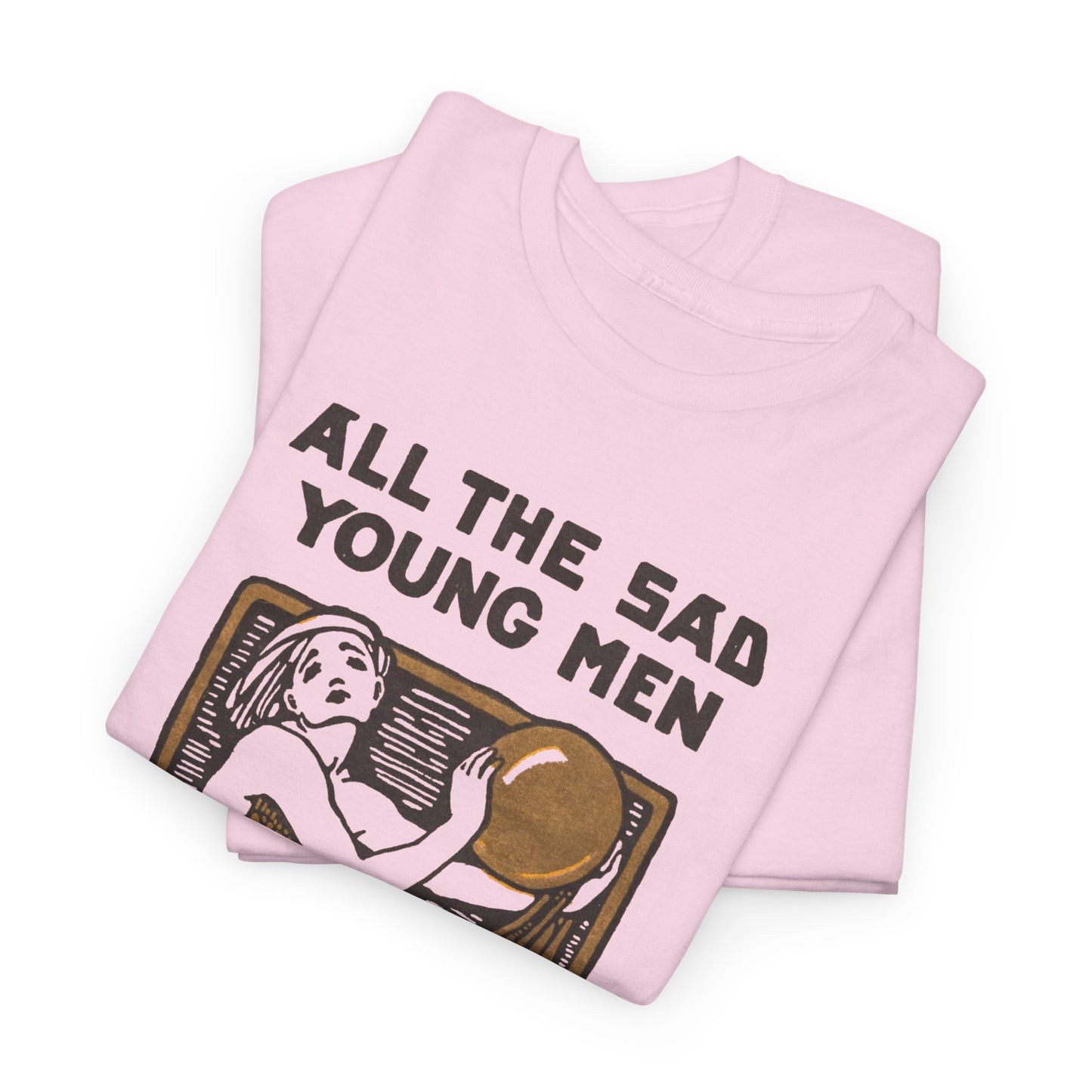 1926 f. scott fitzgerald book cover by cleo damianakes for all the sad young men tshirt