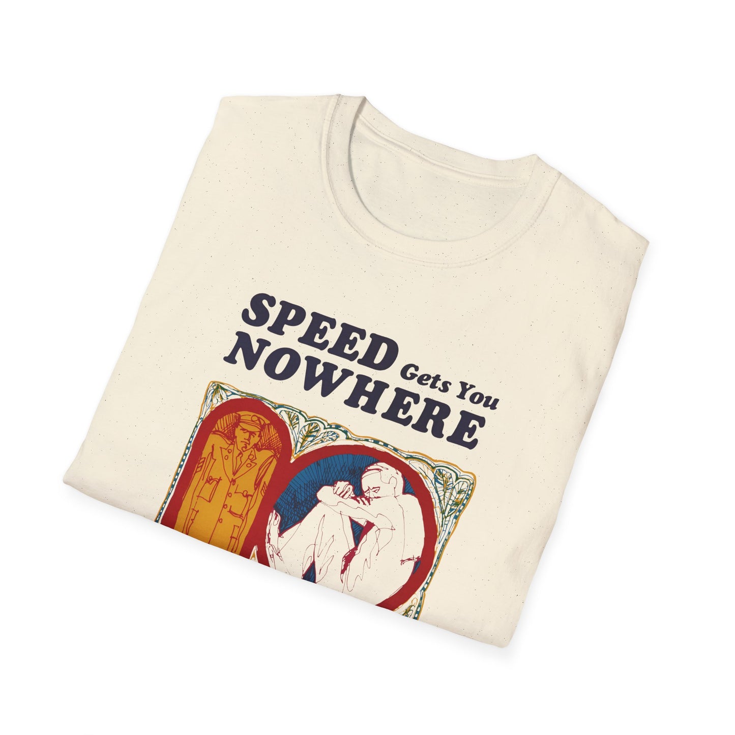 1970s anti drug campaign poster speed gets you nowhere tshirt