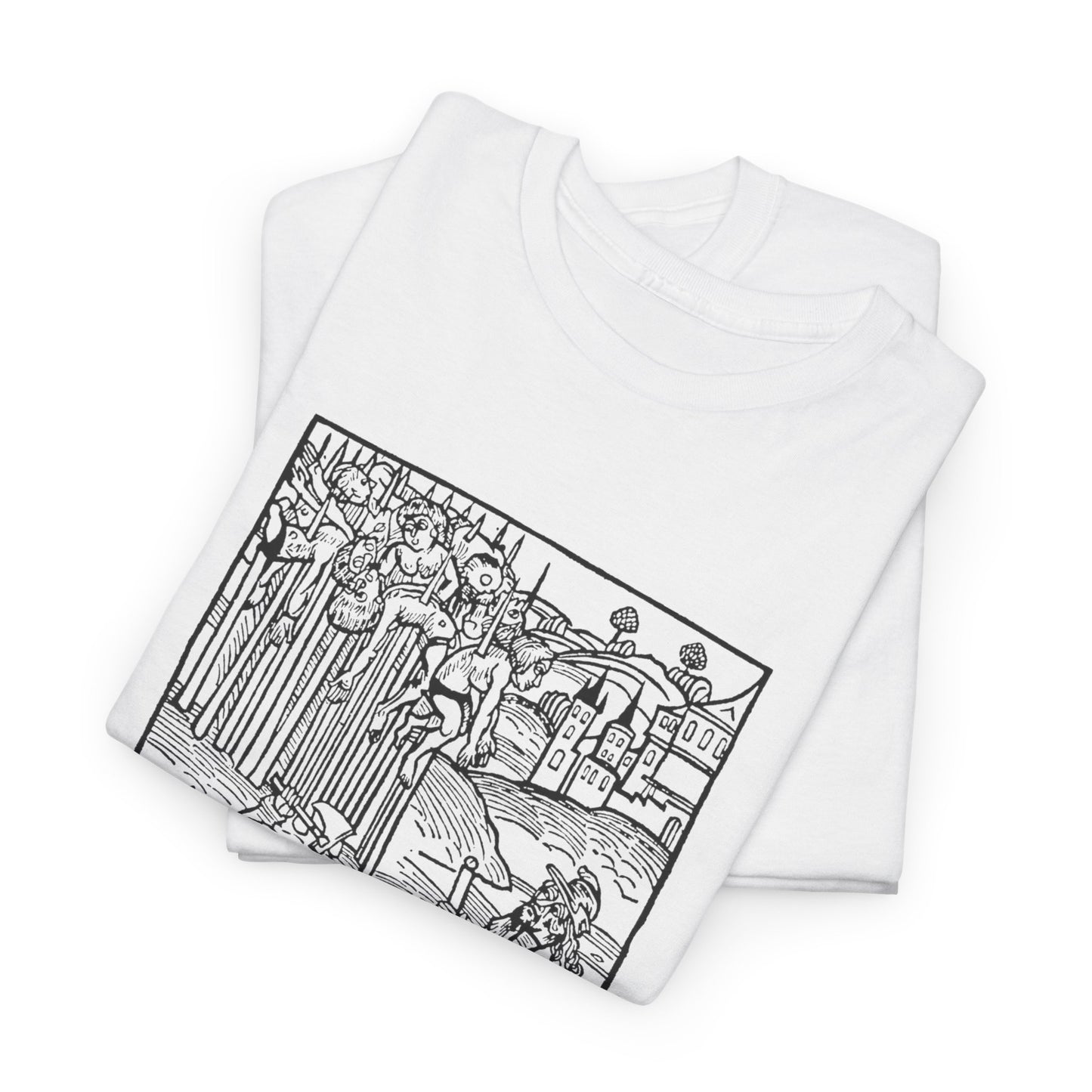 vlad the impaler dining near the mutilated bodies of his victims 1499 german woodcut by ambrosius huber tshirt