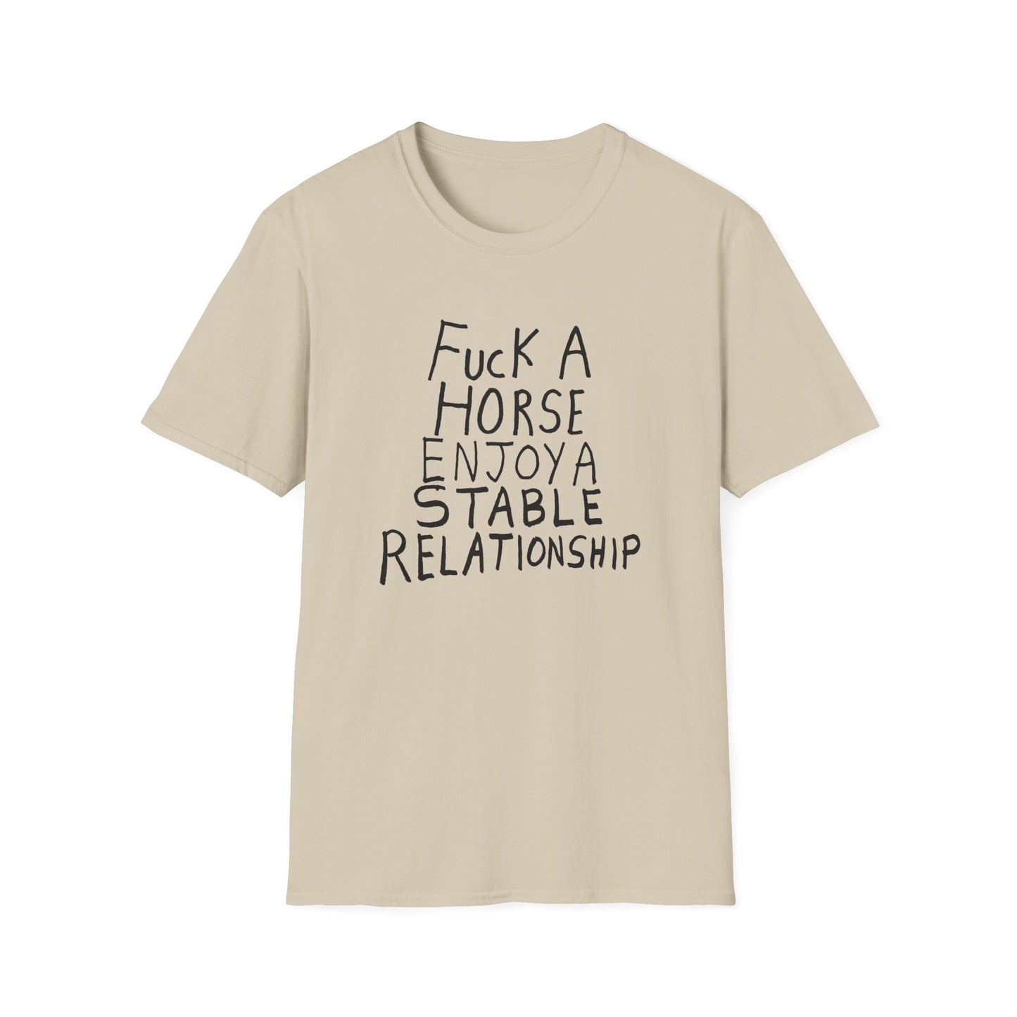 fuck a horse enjoy a stable relationship hand drawn tshirt
