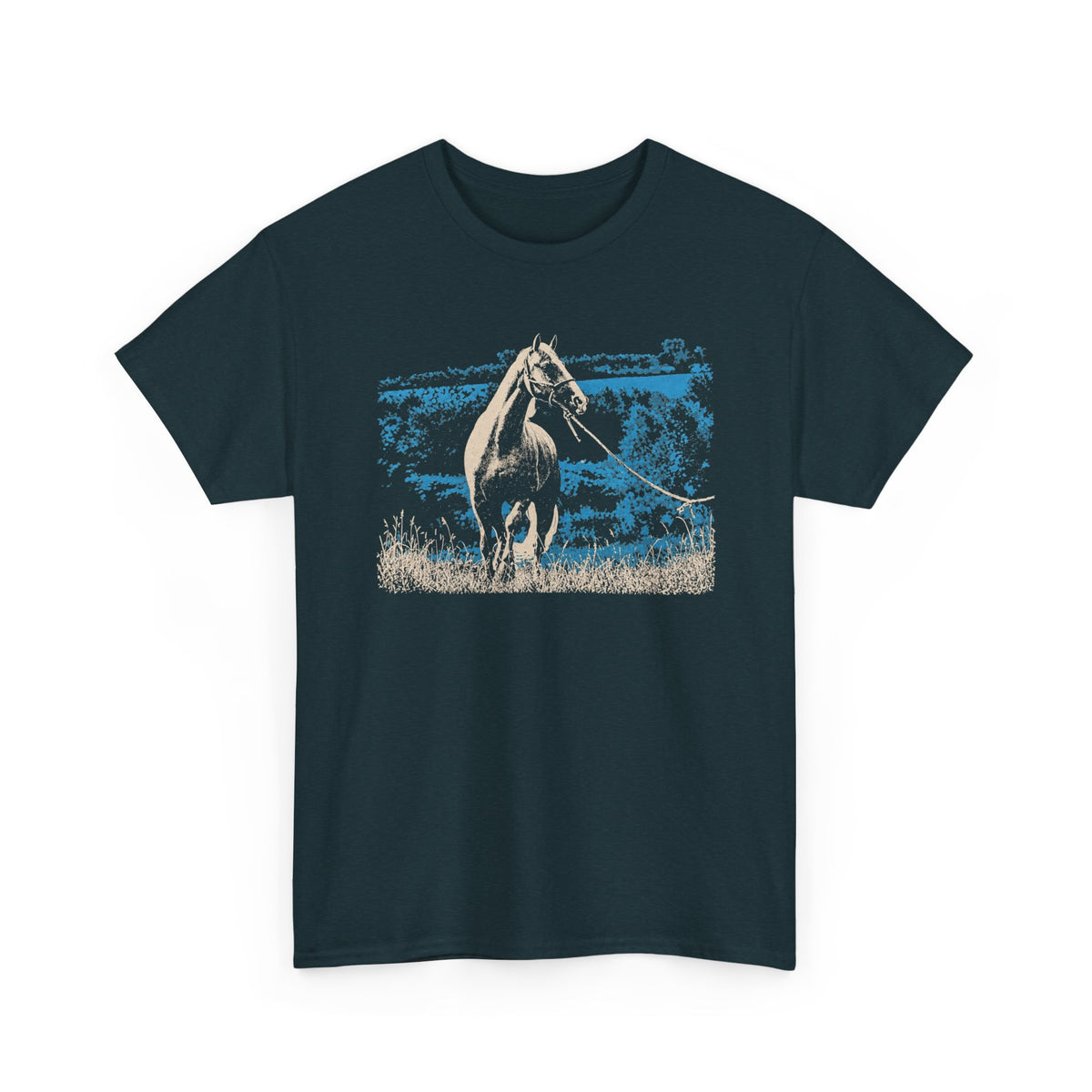 duotone horse graphic from a '70s ranching magazine tshirt