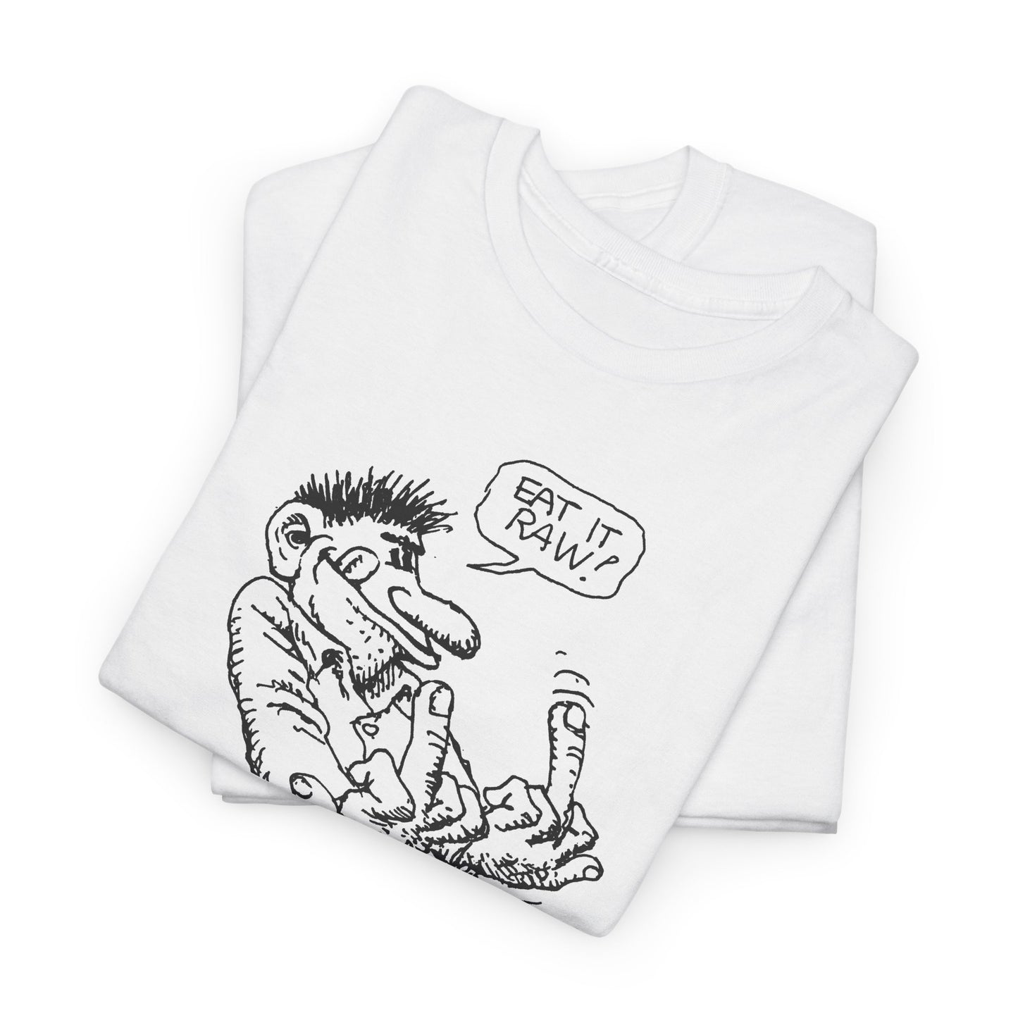 r. crumb eat it raw! double middle finger tshirt