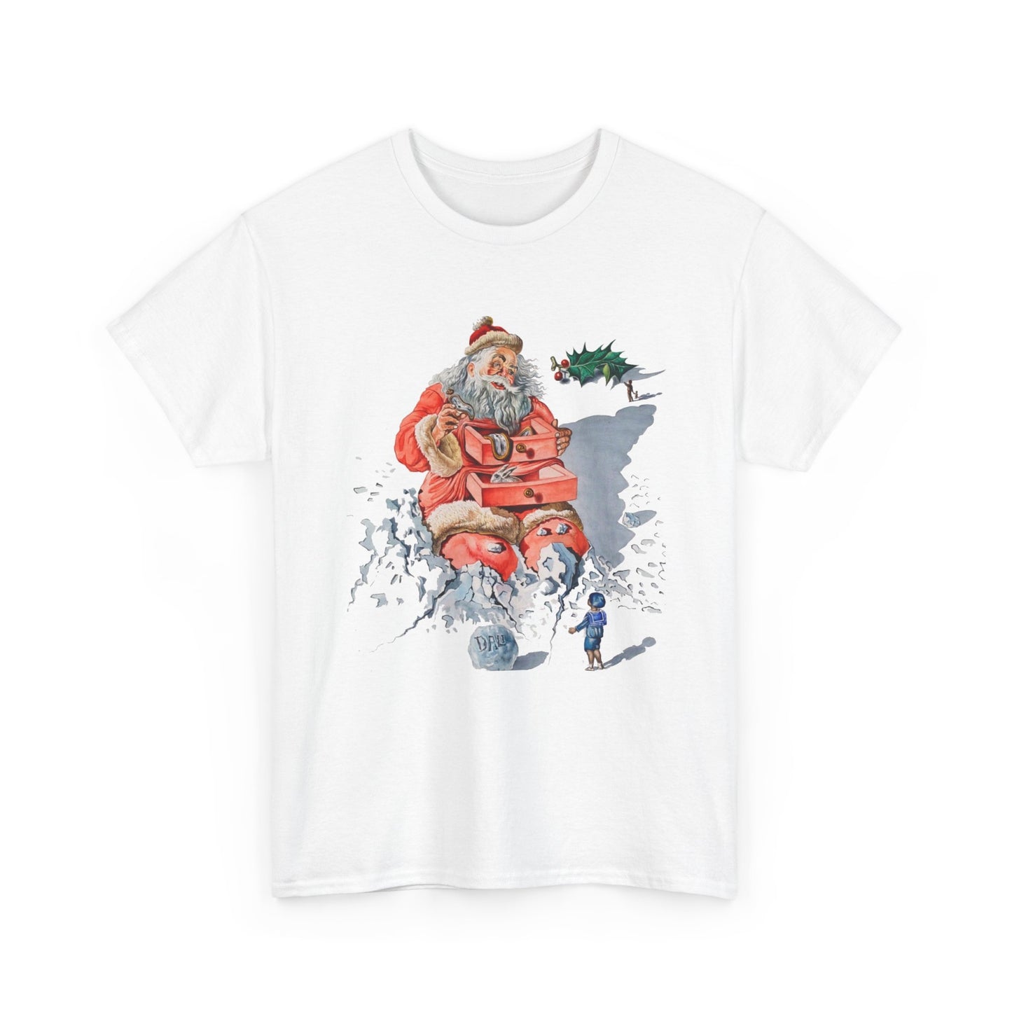 salvador dali's 1948 santa with drawers christmas card tshirt