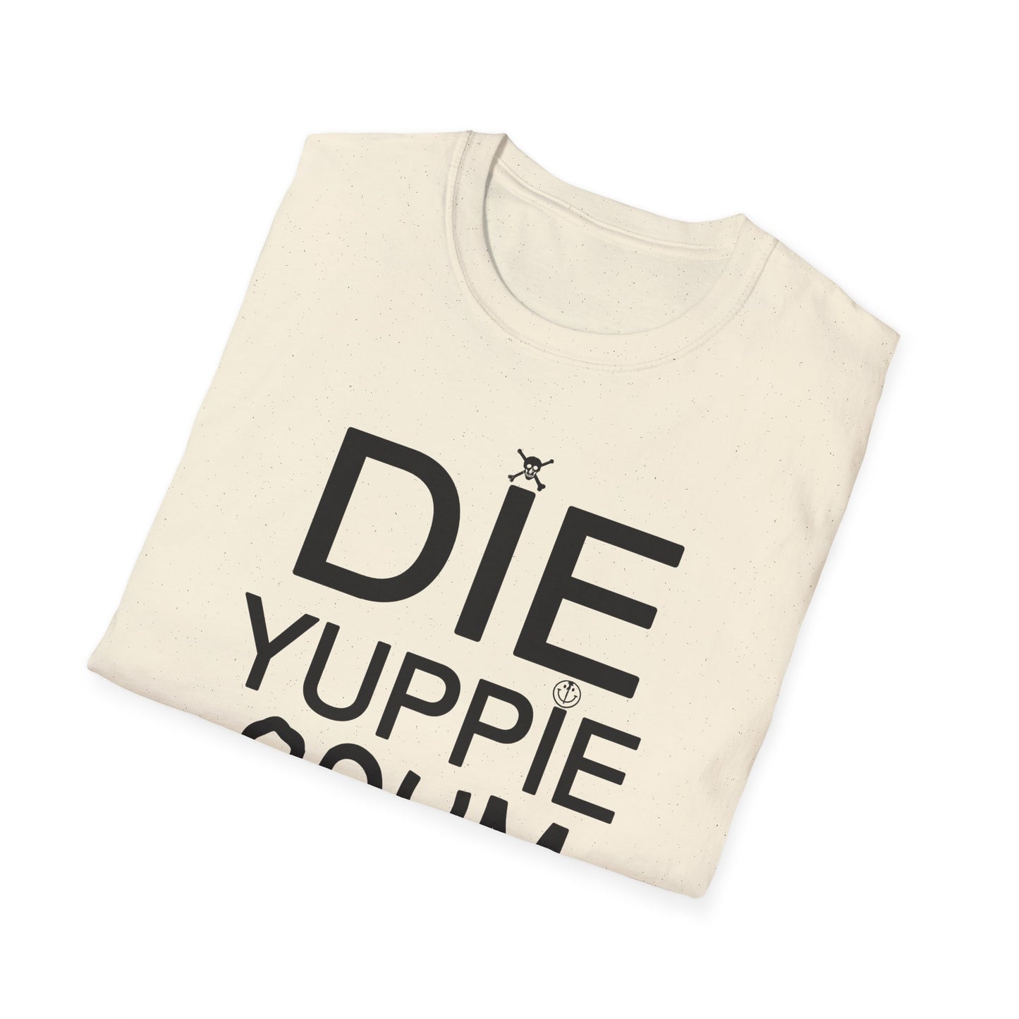 1980s new york inspired anti gentrification message die yuppie scum! tshirt