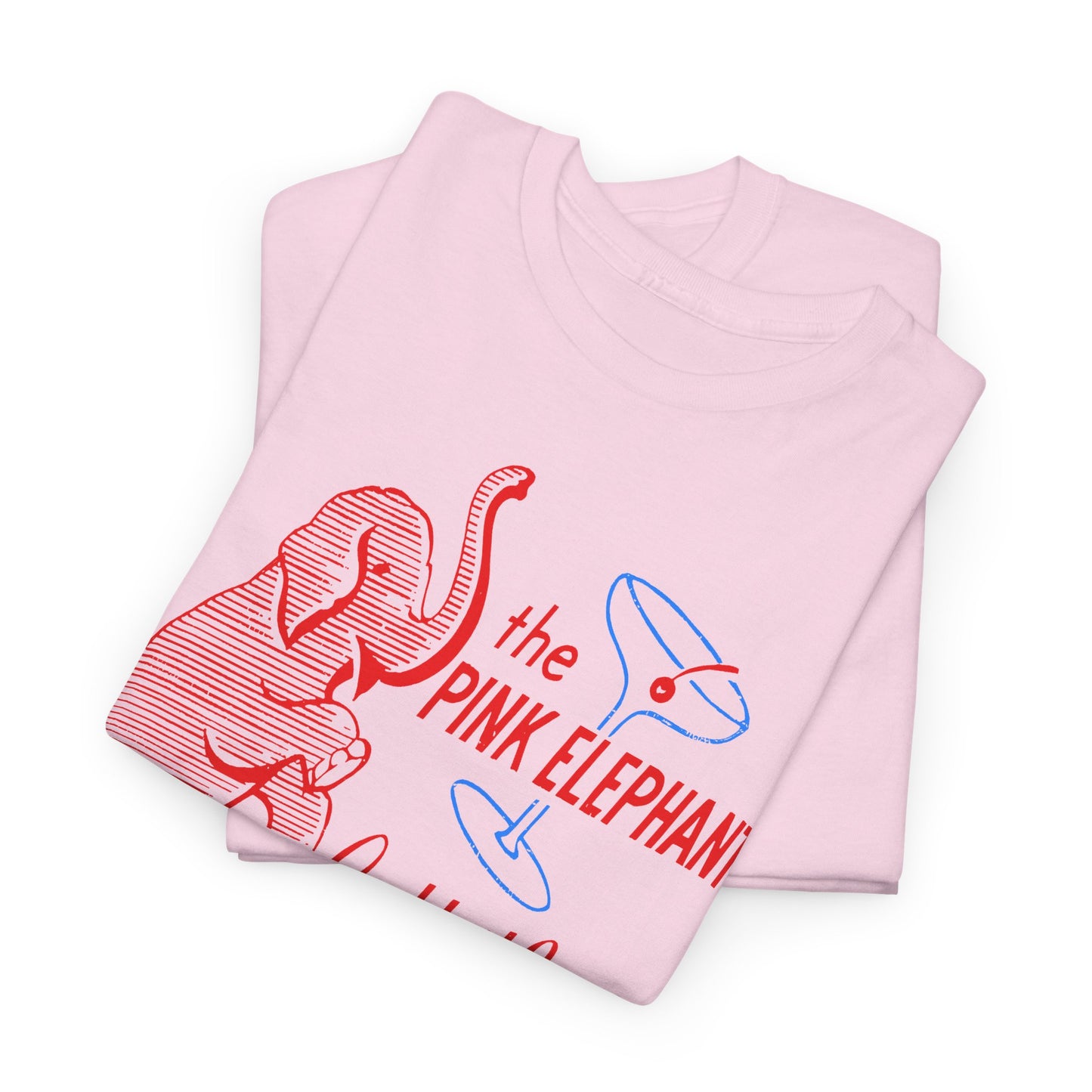 the pink elephant lounge air conditioned cocktail lounge vintage graphic custom edit tshirt