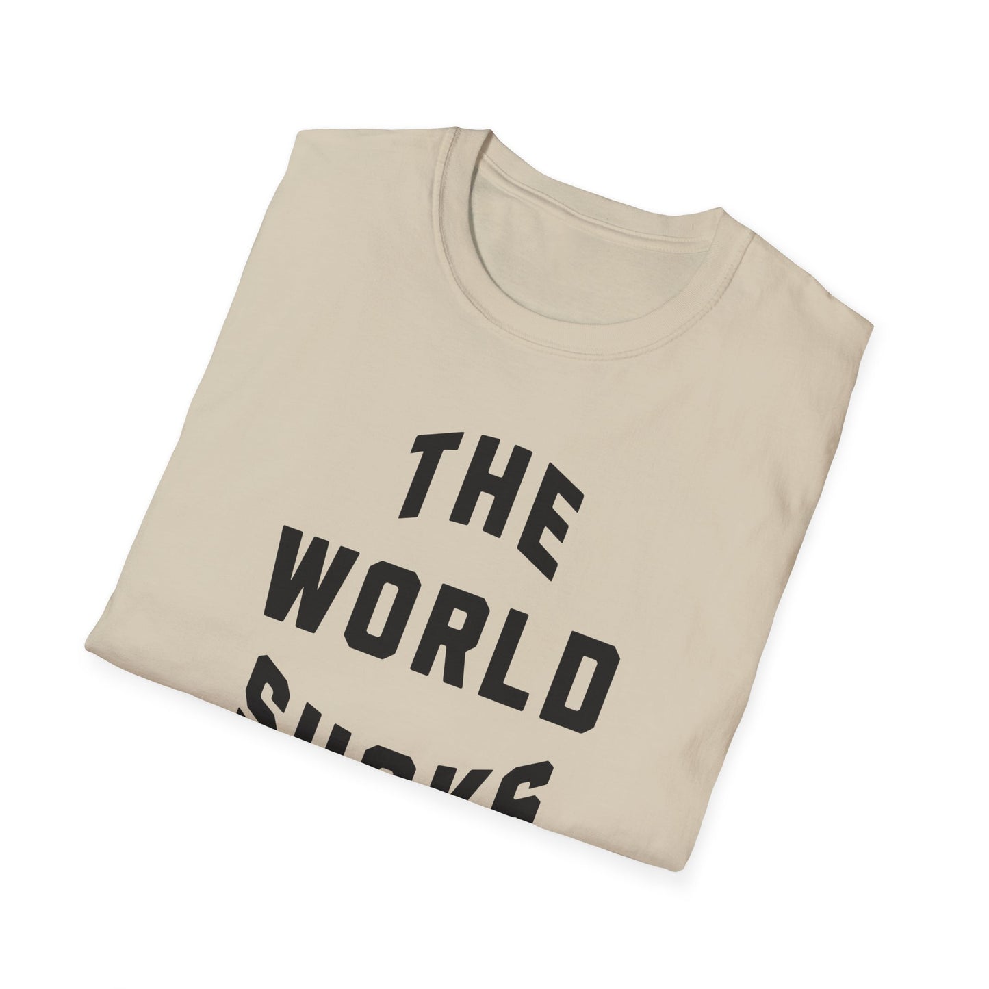 the world sucks vintage design tshirt