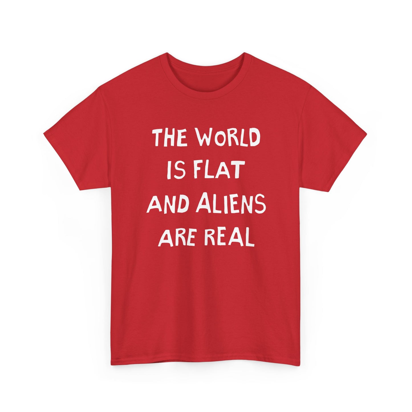 the world is flat and aliens are real hand drawn font tshirt