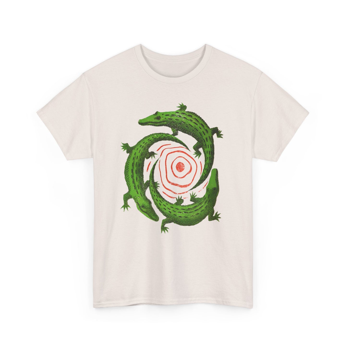 mid century manolo prieto three alligators swirl book cover tshirt