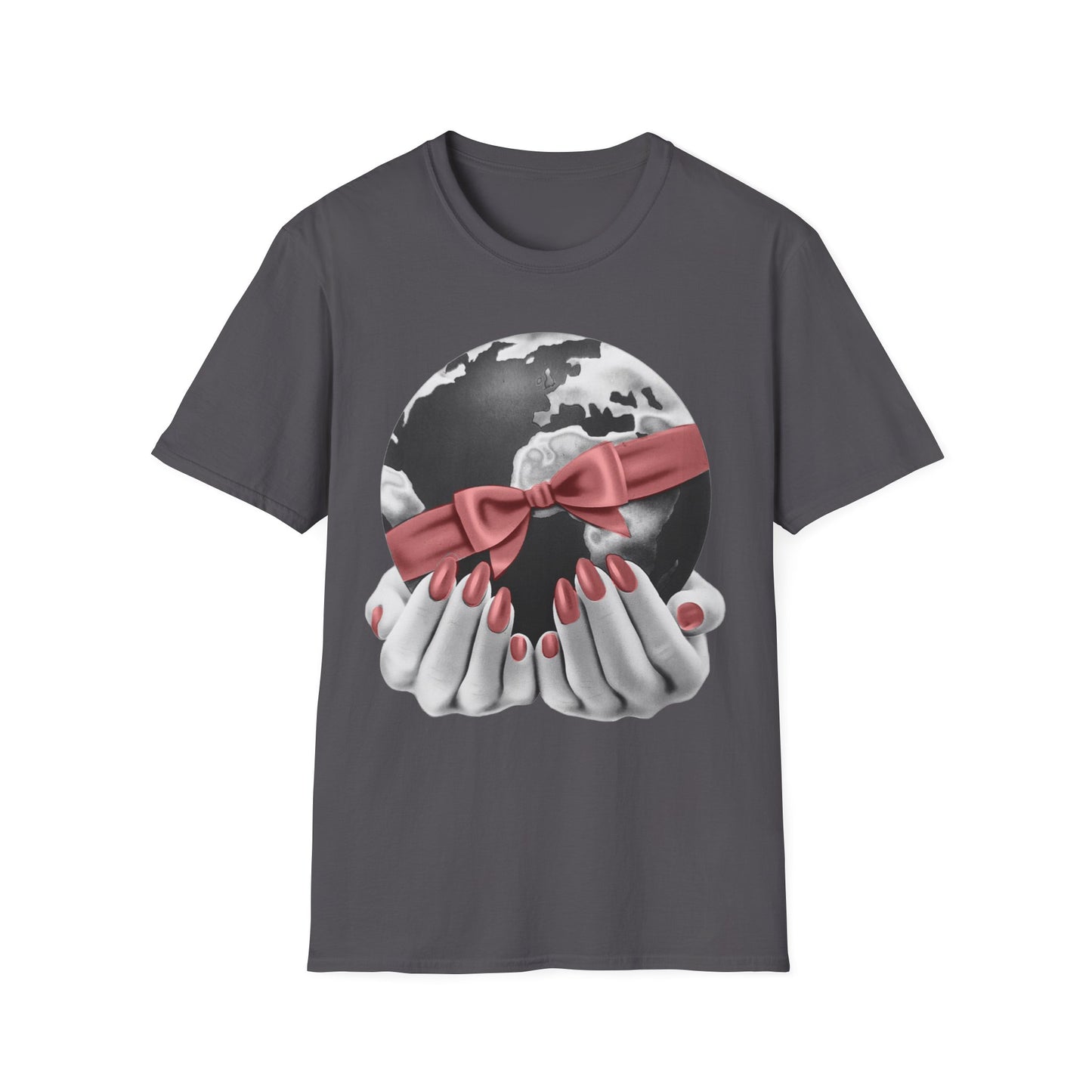 i'd give you the world 1980s graphic from a greeting card red nail version tshirt