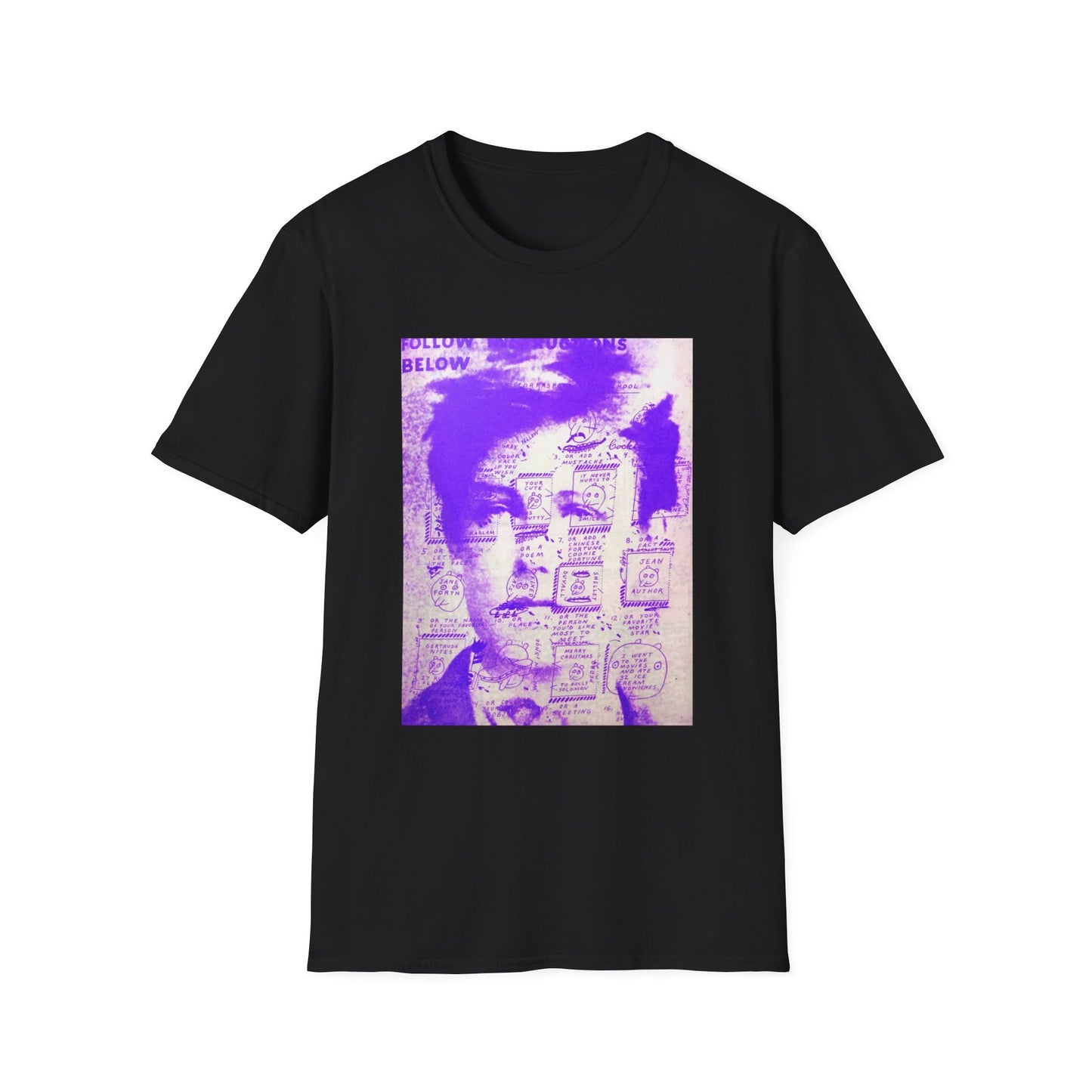 ray johnson arthur rimbaud art in purple tshirt