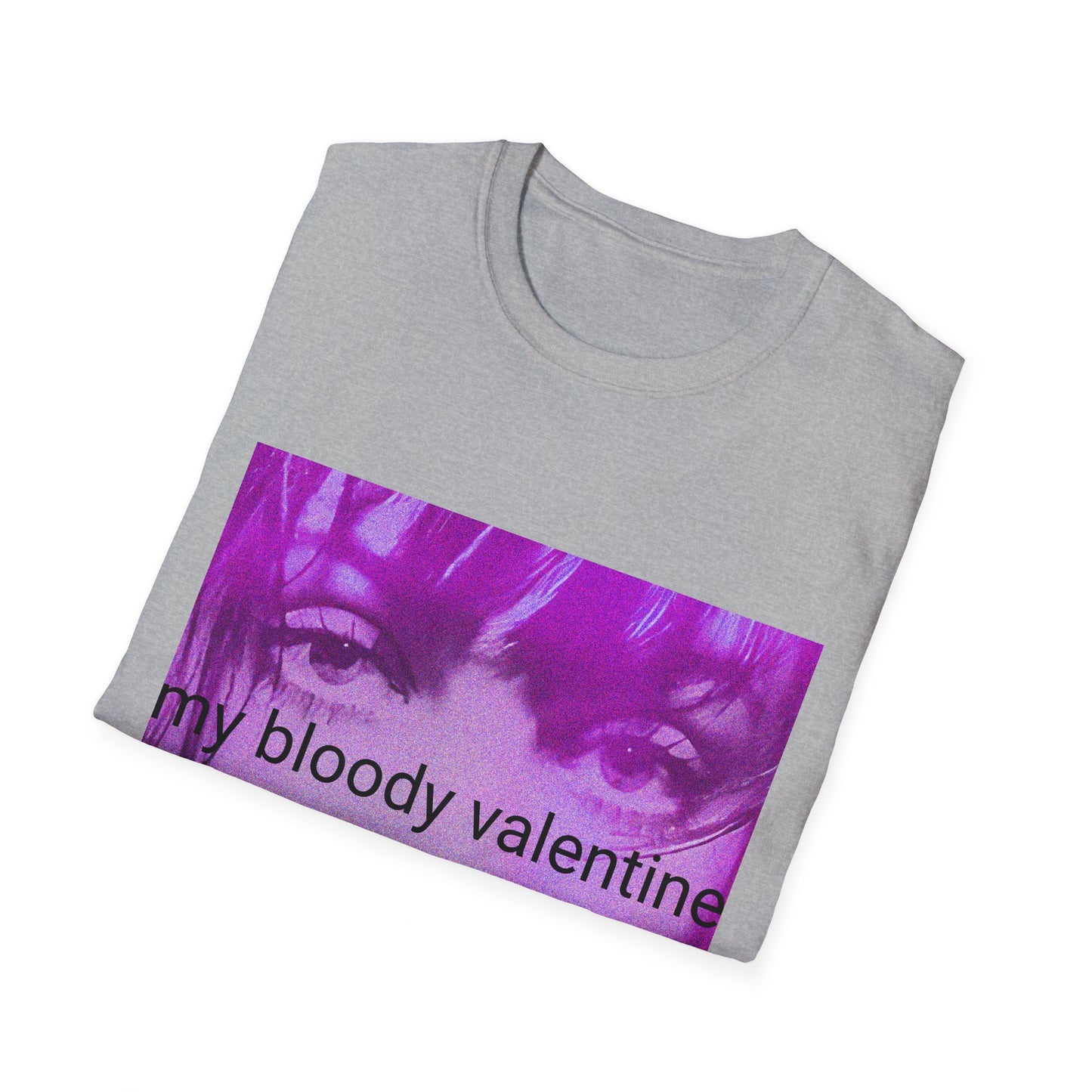 my bloody valentine belinda butcher close up in purple tshirt