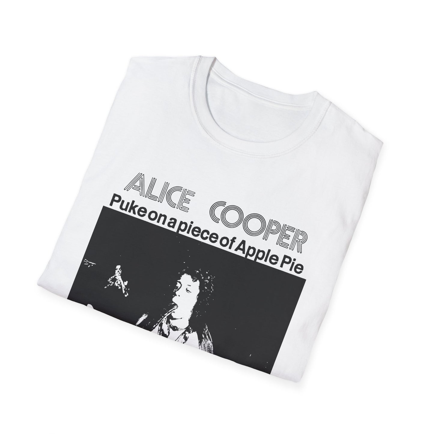 alice cooper puke on a piece of apple pie bootleg from detroit show 1971 tshirt