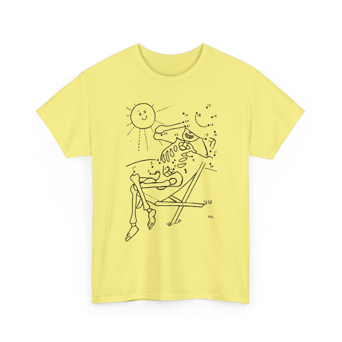 connect the dots skeleton sun tanning tshirt