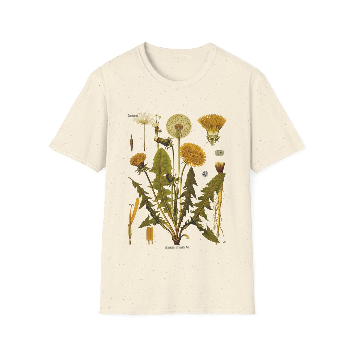 1887 botanical print from kohler's plants taraxacum officinale, the common dandelion tshirt