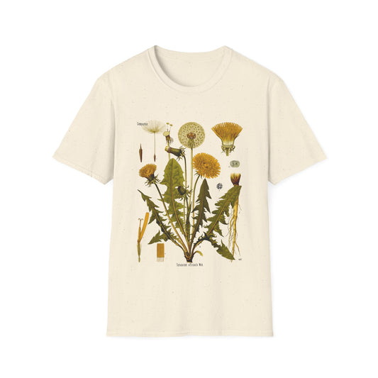 1887 botanical print from kohler's plants taraxacum officinale, the common dandelion tshirt