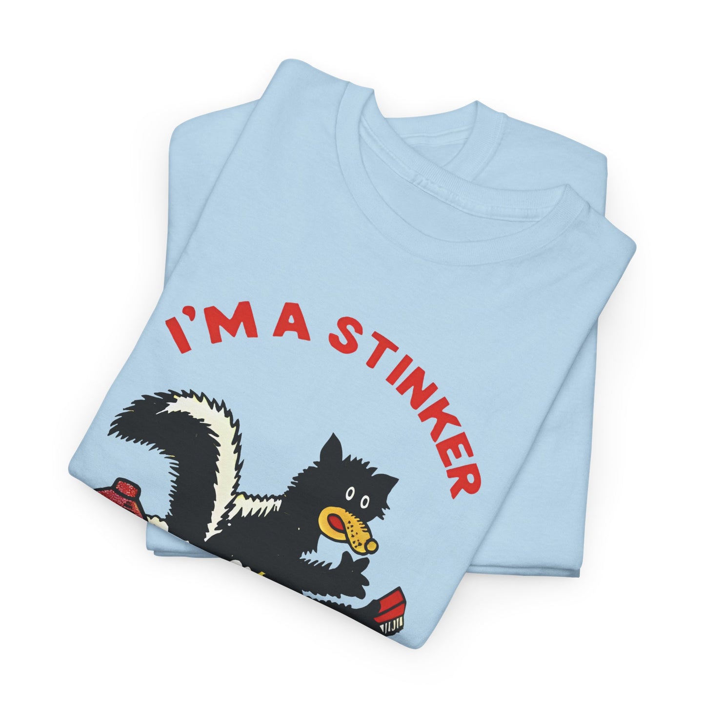 1960s skunk in bath i'm a stinker reproduction tshirt
