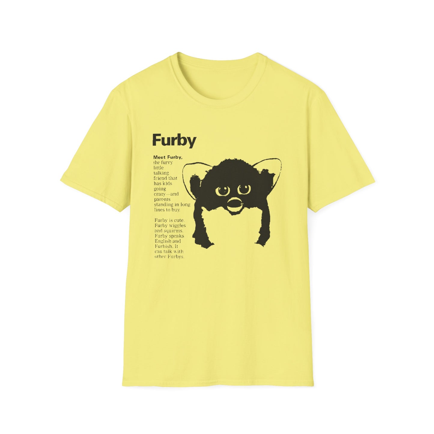 1990s furby advertisement meet furby fan art tshirt