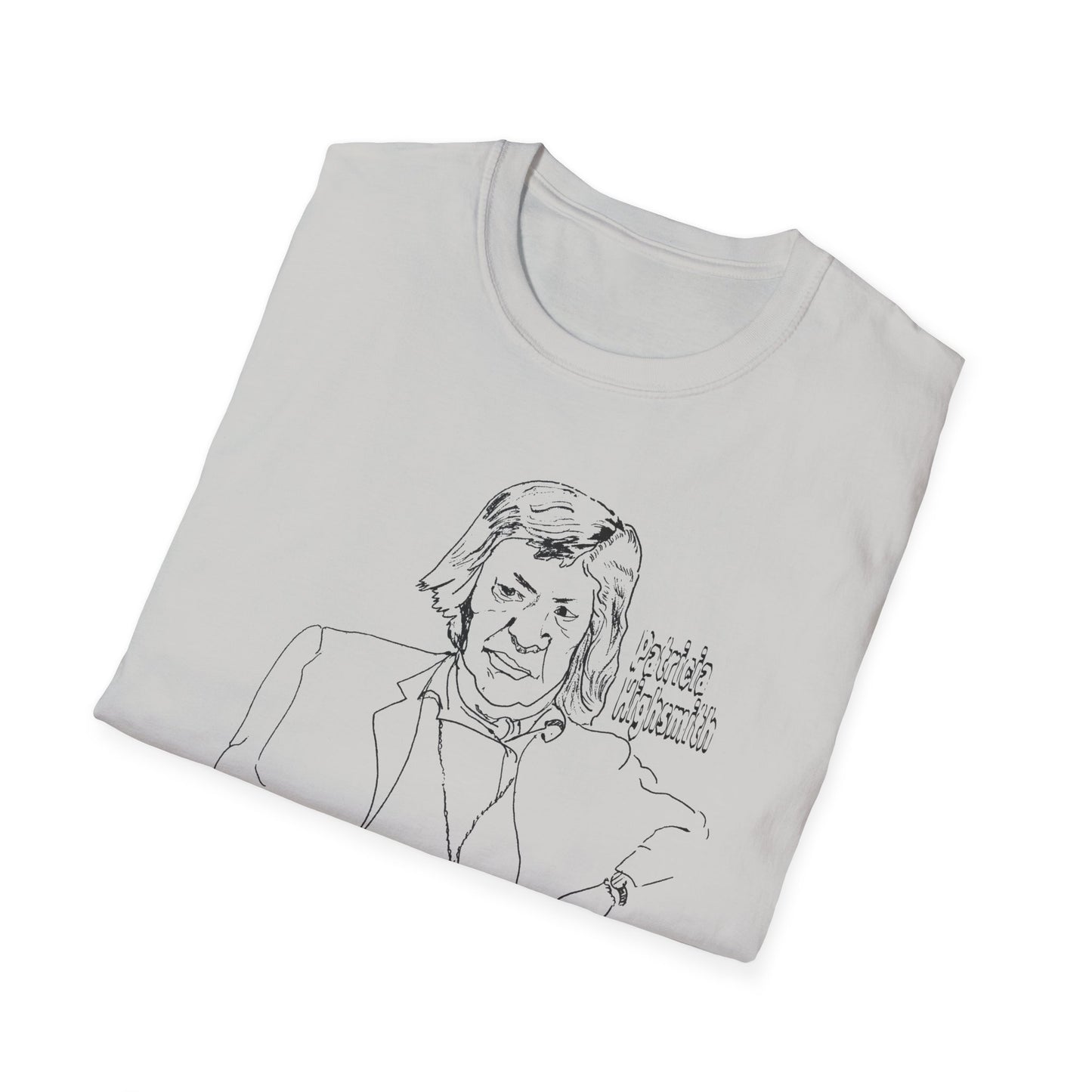 original drawing of patricia highsmith I find the public passion for justice quite boring and artificial tshirt