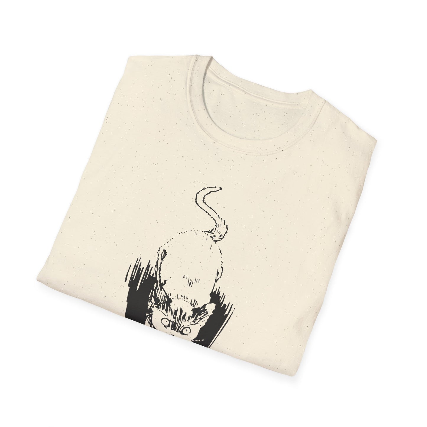 1896 spooked cat from songs for little people monograph illustration by h. stratton tshirt