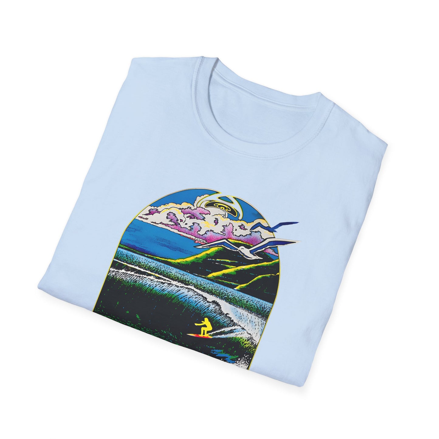 1976 surf rider psychedelic black light poster tshirt