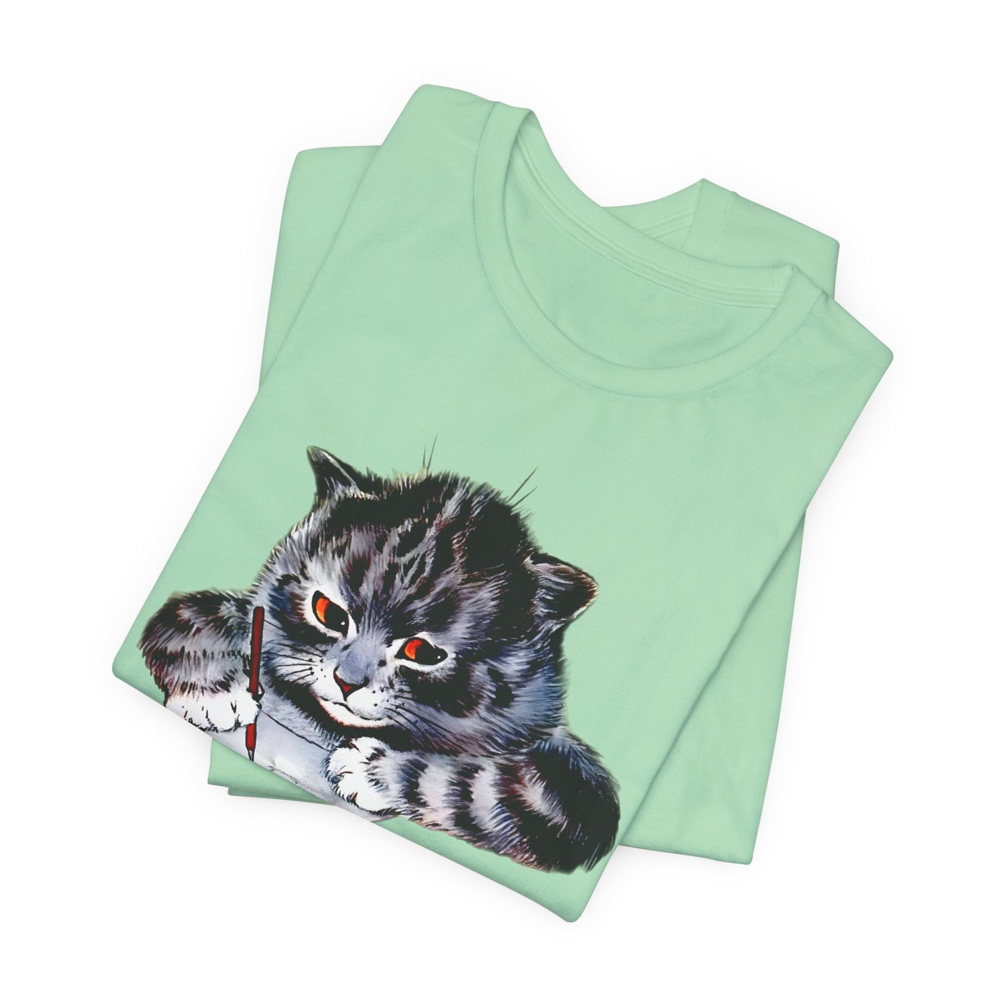 louis wain anthropomorphized cat painting i'll draw your portrait tshirt