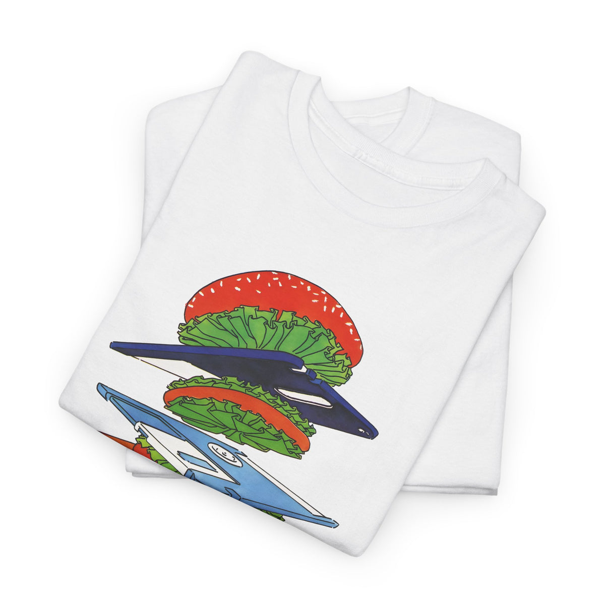 1989 uncredited art from micro mag floppy disc burger tshirt