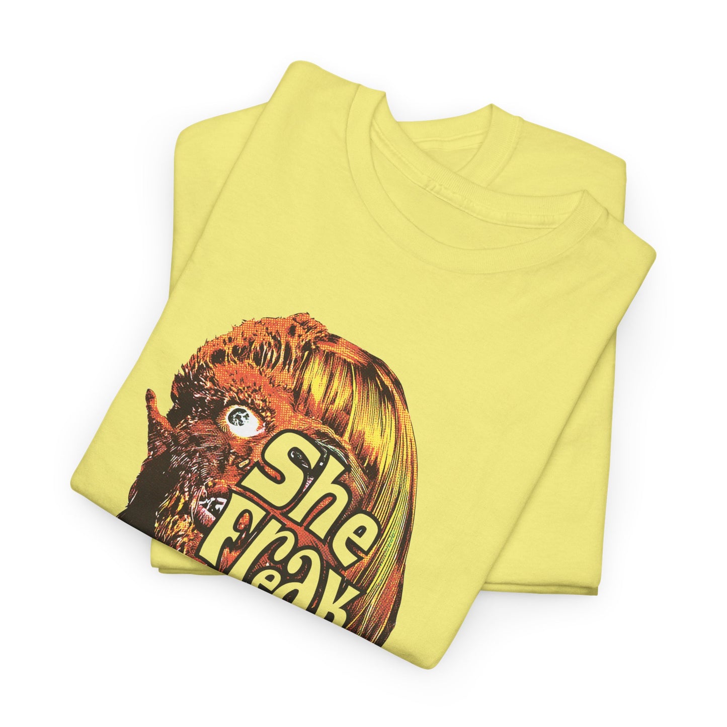 she freak 1967 exploitation horror film comic halftone style tshirt