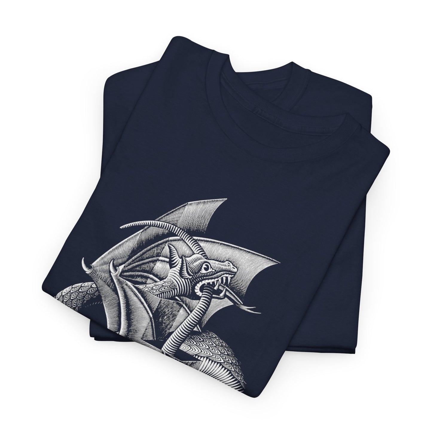 m.c escher 1952 woodcut dragon black and white reproduction tshirt